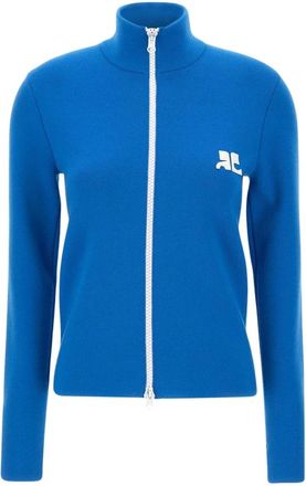 Courr&egrave;ges Wool Cardigan - Dames - Sweatshirts & Hoodies - Blauw - Maat: M Wol