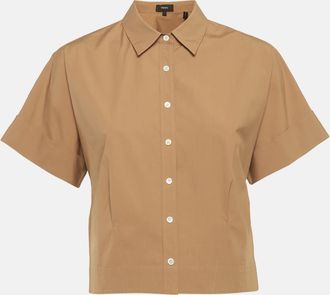 Theory Beige Cotton Short Sleeve Shirt