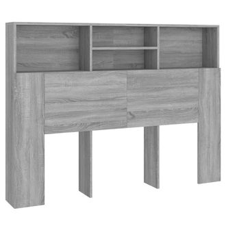 vidaXL Mueble Cabecero Gris Sonoma 140x19x103,5 Cm Vidaxl