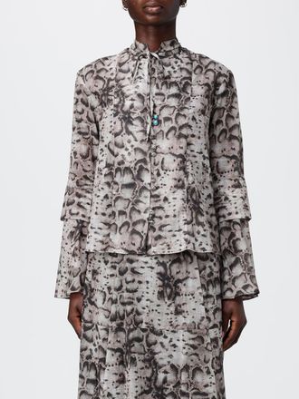 Pinko Crepe Shirt with Snake Print