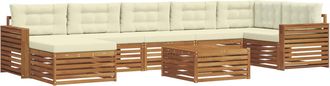 vidaXL Conjunto De Sof&aacute;s De Exterior 8 Uds. Natural Y Crema Vidaxl