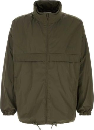 Saint Laurent Khaki Mock Collar Jacket