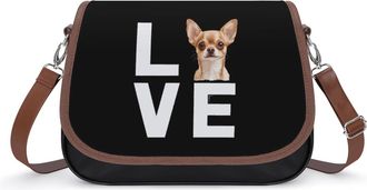 Generic I Love Chihuahua Dog Fashion Womens Crossbody Bags Novelty Handbag Shoulder Bag Purse