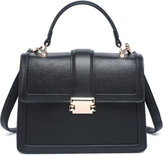 Generic Womens Top Handle Grab Bag with Push Lock Closure - Structured Crossbody Shoulder Handbag with Adjustable Strap & Dual Compartments (21 x 9 x 16 cm) (