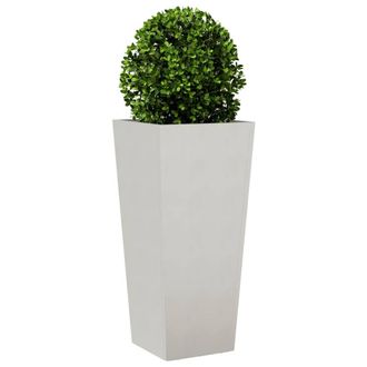 Berkfield Home Durable Garden Planter 35x35x75 cm Stainless Steel in Light Grey | Size: 35 x 35 x 75 cm