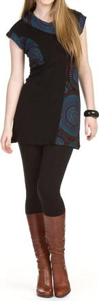 Papillon Patch Circle Print Dress In Black