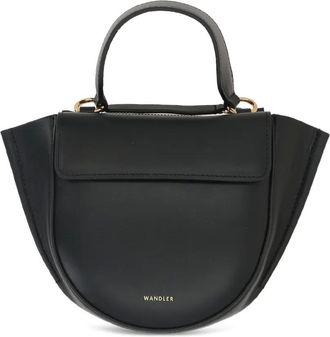 Wandler mini Hortensia leather tote bag - Black