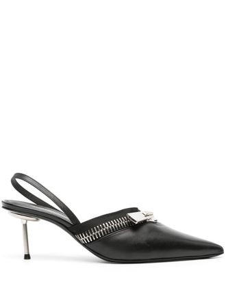 Coperni 60mm Zip leather slingback pumps - Black
