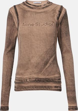 Acne Studios Printed cotton-blend T-shirt