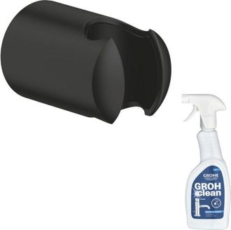 GROHE Soporte De Pared Para Teleducha Vitalio Negro Mate + Limpiador Grohclean