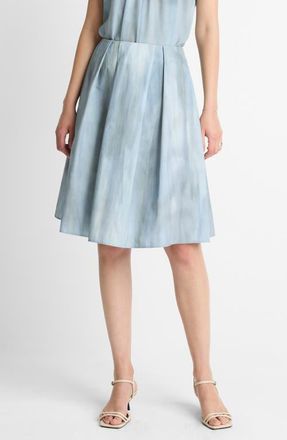 Vince Pleated Cotton Skirt in Azura Wash at Nordstrom, Size 12