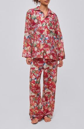 Papinelle Sleepwear Holly Cotton Voile Pajamas in Geranium at Nordstrom, Size Medium