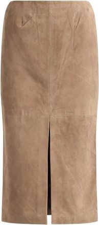 Rotate Rotate Birger Christensen, Rokken, Dames, Bruin, S, Su&egrave;de, Suede Midi Pencil Rok