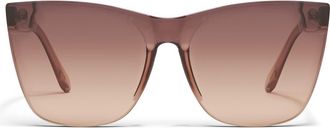 Quay Come Thru 144mm Gradient Cat Eye Sunglasses in Doe/Brown Fawn at Nordstrom
