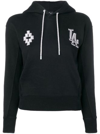 Marcelo Burlon LA Dodgers drawstring hoodie - women - Polyester/Cotton - S - Black
