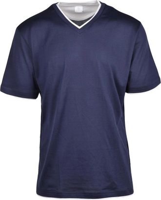 Eleventy T-Shirt met ronde hals - Heren - T-shirts - Blauw - 2XL - Katoen - Tops