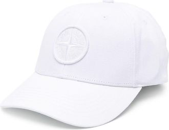 Stone Island embroidered-logo cotton cap - men - Cotton/Cotton - One Size - White