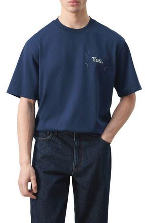 Mango x Fantastic Man Yes Graphic T-Shirt in Ink Blue at Nordstrom, Size X-Large