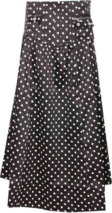 Ganni Black Printed Double Dots Print Skirt