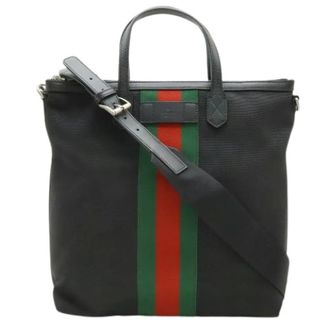 Gucci Pre-owned Tote Bags, female, Black, Size: ONE SIZE Pre-owned Sherry Line Shoulder Tote Bag