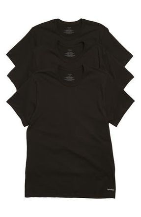 Calvin Klein 3-Pack Cotton Crewneck Undershirts in Black at Nordstrom Rack, Size X-Large