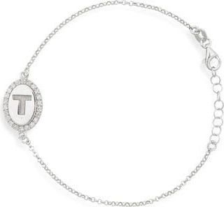 Meshmerise Diamond Initial Disc Bracelet in White-T at Nordstrom Rack