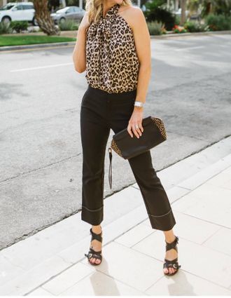 ECRU Baxter Cropped Straight-Leg Trouser In Black