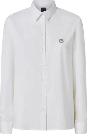 Pinko Caffe Shirt - Dames - Overhemden - Wit - L - Katoen - Overhemden