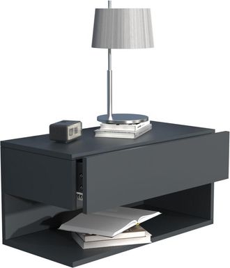 ebuy24 Armario De Noche Vcm Caj&oacute;n De Pared Tablero De Pared Mesita De Noche Dimensiones Aprox. Al. 30 X An. 60 X P. 32 Cm - Usal Xl 60 Cm (blanco / Roble De 