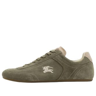 Burberry Leather Knight Runner Sneakers Airforce Green Tawny Beige 81274751