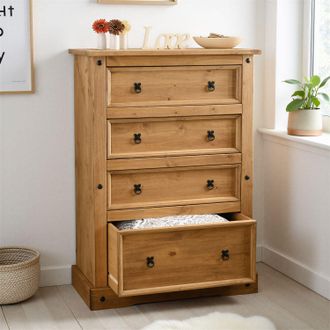 Seconique Corona 4 Drawer Chest in Natural