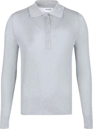 Selected Polo metallizzata - Grigio