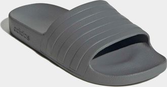 adidas Badesandale ADIDAS SPORTSWEAR AQUA ADILETTE, Damen, Gr. 40,5, grau (grau three, grau three, grau three), Synthetik, Schuhe Badesandale, Badelatschen