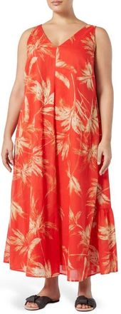 Marina Rinaldi Garda Sleeveless Cotton Maxi Dress in Red at Nordstrom, Size 16W