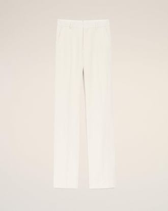 Ami White Blended Linen Straight Trousers White - 36 - for Men
