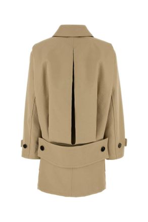 Gucci Womens Beige Drill Overcoat Cappotti
