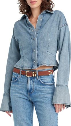 Favorite Daughter The Eyes On Me Denim Button-Up Shirt in Lexington at Nordstrom, Size X-Small