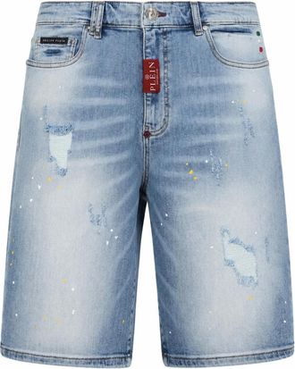 Philipp Plein Korte Broeken, Heren, Blauw, W34, Denim, Formentera Shorts Basic
