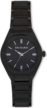 Trussardi Octagonal Black 42mm watch cardholder set - men - Steel/Leather - One Size