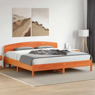 vidaXL Vidaxl - Giroletto Senza Materasso Marrone Cera 180x200 Cm Legno Di Pino