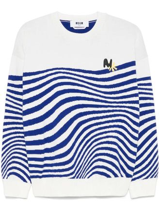 Msgm Gestreepte trui - Wit