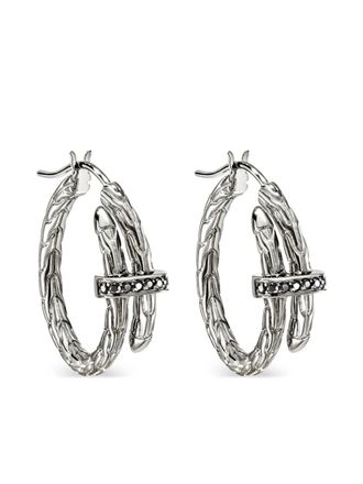 John Hardy Orecchini a cerchio Spear in argento sterling con zaffiri