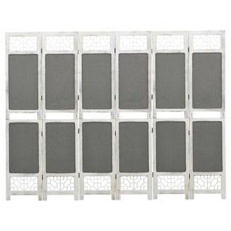 vidaXL Biombo Divisor De 6 Paneles De Tela Gris 210x165 Cm Vidaxl