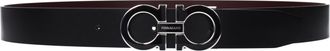 Ferragamo Herens Riem Leer Zwart/Barolo