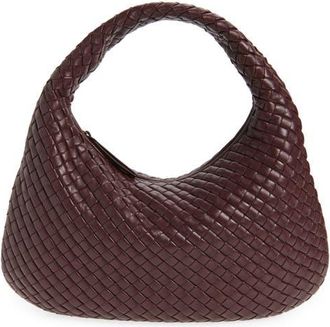 Bottega Veneta Borsa Intrecciato Leather Shoulder Bag in 6147 Deep Mahogany-Mb at Nordstrom