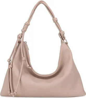 Mali + Lili Medium Iris Knotted Vegan Leather Shoulder Bag in Taupe at Nordstrom Rack