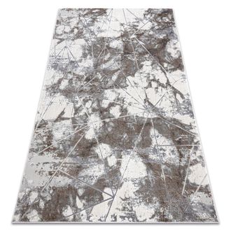 RugsX Rugsx - Alfombra Noble Moderna 1515 64 M&aacute;rmol, Geom&eacute;trico - Structural Dos Niveles De Vell&oacute;n Crema / Gris Grey 120x170 Cm