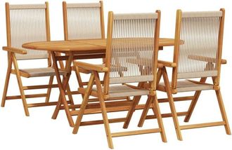 vidaXL Conjunto De Comedor De Jard&iacute;n 5 Pcs Beige Vidaxl