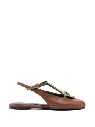 Etro Flat Sling-Back Calf Leather + Strass