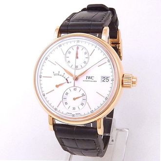 IWC Pre-owned IWC Portofino Monopusher Chronograph Silver-Plated Dial Mens Watch IW515104